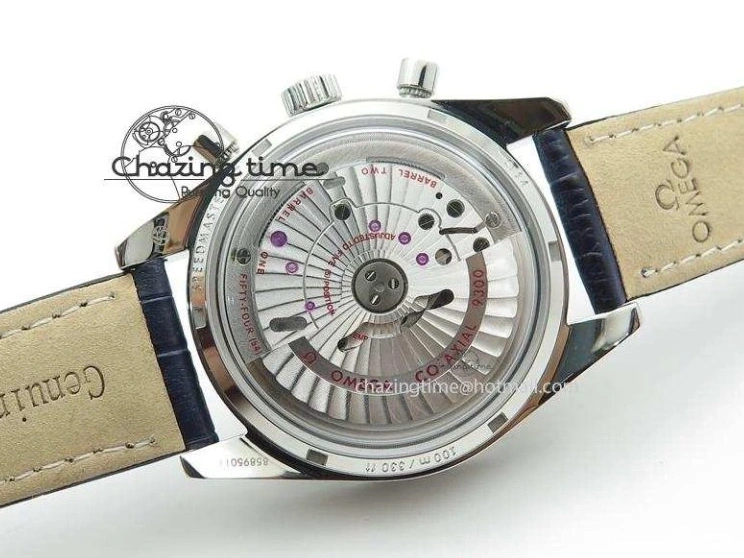 0505 DailyWear Speedmaster ’57 SS Chrono AXF Best Edition Blue Dial on Blue Leather Strap A 8279